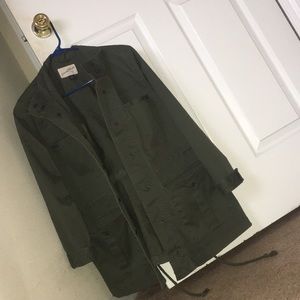 dark green jean jacket